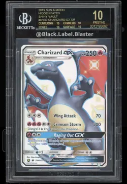 Pokemon Charizard GX SV49/SV94 Hidden Fates Beckett Black Label 10 - Image 1