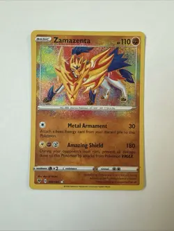Pokemon Zamazenta 102/185 Amazing Rare Holo Vivid Voltage NM - Image 2