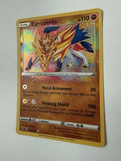 Pokemon Zamazenta 102/185 Amazing Rare Holo Vivid Voltage NM - Image 4