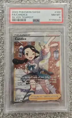 Pokemon TCG Candice 189/195 Silver Tempest PSA 8 - Image 1