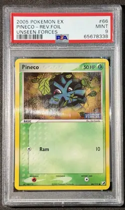 Pokemon Pineco EX Unseen Forces Reverse Holo #66 PSA 9 Mint - Image 1