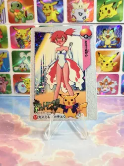 Pokemon HOLO Misty Vintage Pocket Monsters Vending Prism Sticker 1998 bandai Jpn - Image 2