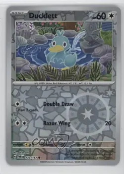 Ducklett Reverse Foil Pokemon Scarlet & Violet: Twilight Masquerade TWM #139 - Image 1
