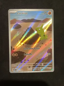 Pokemon TCG Larvitar Obsidian Flames Illustration Rare Card 203/197 - Image 1