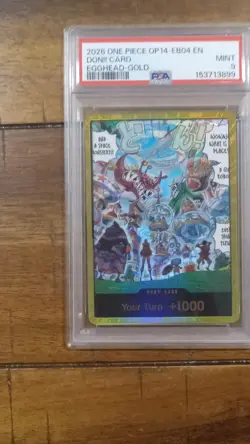 One Piece Don!! Card OP14-EB04 Egghead-Gold Foil Don!! Namco PSA 9 2026 EN - Image 1