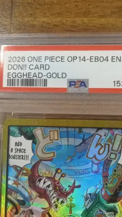 One Piece Don!! Card OP14-EB04 Egghead-Gold Foil Don!! Namco PSA 9 2026 EN - Image 3