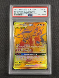 Pokemon Cards PSA 7 NM Reshiram & Charizard Gx Tag Team Black Star Promo SM247 - Image 1