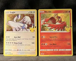 Lugia & Ho-Oh Celebrations Holo Rare 2 Card Set NM Pokemon TCG 25th Anniversary - Image 1