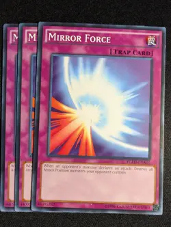 Yugioh 3x Mirror Force YGLD-ENA37 SDMY-EN037 Unlimited Common NM - Image 1