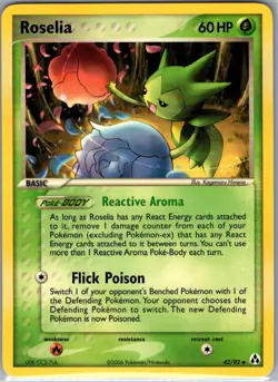 Roselia 42/92 Non Holo Legend Maker - Pokemon Card - NM - Image 1