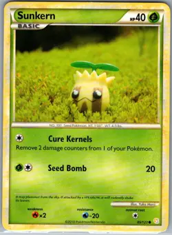 Sunkern 85/123 Non Holo HeartGold SoulSilver - Pokemon Card - NM - Image 1