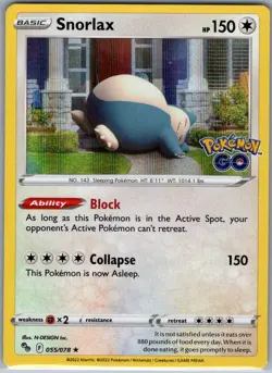 Snorlax 055/078 Holo Pokemon GO - Pokemon Card - NM - Image 1