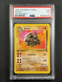 Pokemon Cards TCG PSA 7 NM Golem 1st Ed Fossil WotC 1999 Ultra Rare 36/62 - Image 1