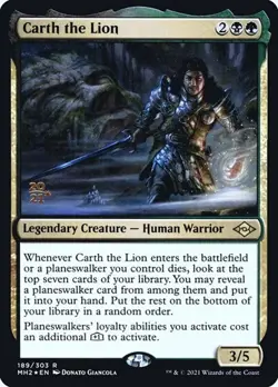 2x Carth the Lion - Foil Prerelease Promo MH2 LP MTG - Image 1