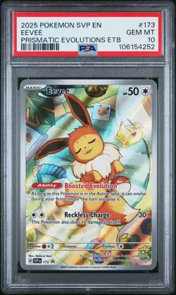 2025 POKEMON SVP EN-SV BLACK STAR PROMO #173 EEVEE PSA 10 - Image 1