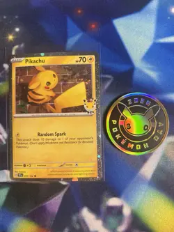 2026 Pokemon Day 30th Anniversary Pikachu 051 Stamped Promo With Coin - Image 1