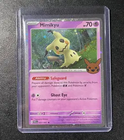 Mimikyu 037/091 Trick or Trade Cosmo Holo 2024 Pokemon TCG -with Swirl -Mint #3 - Image 3