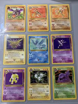 Pokemon TCG Fossil Set Non Holo Rare Binder Page Lot - WOTC VTG 1999 - Image 1