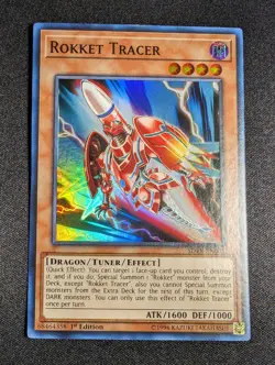 Yugioh Rokket Tracer SDRR-EN002 1st Edition Super Rare NM - Image 1