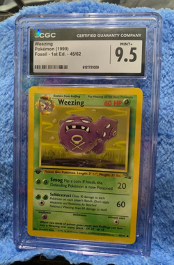 Weezing #45/62 CGC 9.5 1999 Pokemon Fossil 1st Edition - Image 1