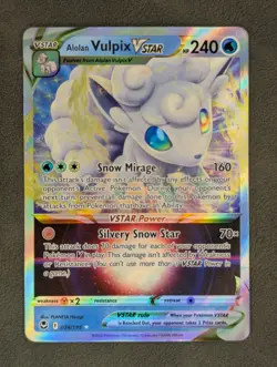 Alolan Vulpix VSTAR 034/195 Pokemon TCG Ultra Rare SWSH12: Silver Tempest NM - Image 1
