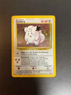 Pokemon Clefairy Holo Card Base Set Vintage WOTC 5/102 LP Clear Photos - Image 1