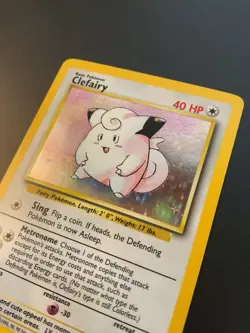 Pokemon Clefairy Holo Card Base Set Vintage WOTC 5/102 LP Clear Photos - Image 3