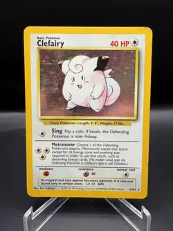 Pokemon Clefairy Holo Card 5/102 WOTC 1999 Vintage Base Set MP - Image 1