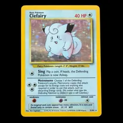 Clefairy 5/102 Holo Pokemon Card – Base Set 1999 WOTC Vintage Rare - Image 2