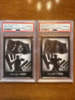 2025 One Piece EN Special DON!! Set V2& V3 Sequential Ace & Sabo PSA 10 GEM MINT - Image 1