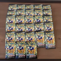 Pokemon Crown Zenith Bulk Cards Joblot 28 open packs read description - Image 1