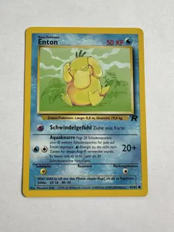 Rare Vintage Pokemon Card Fossil 53/62 Enton/Psyduck German LP/MP - Image 1