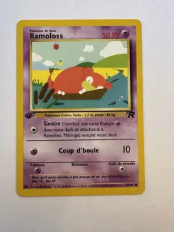 Ramoloss French 67/82 Rocket 1st Edition Vintage Pokemon Card Slowpoke LP+ - Image 1