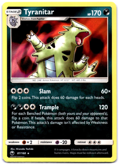 Pokemon TCG Tyranitar 87/168 Sm Celestial Storm Holo Rare Near Mint - Image 1