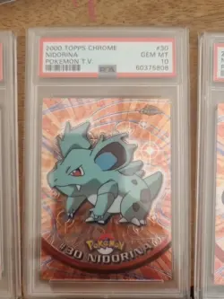 2000 Topps Chrome #29 #30 #31 Nidoran Evolution Line Pokemon T.V. PSA 10s - Image 2