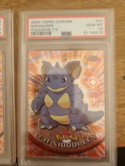 2000 Topps Chrome #29 #30 #31 Nidoran Evolution Line Pokemon T.V. PSA 10s - Image 3