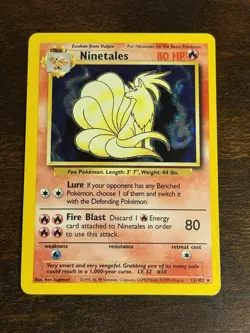 Pokemon TCG Ninetales Base Set 12/102 Holo 1999-2000 Wizards Base Set LP + - Image 1