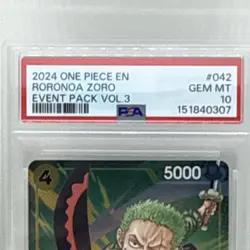 2024 One Piece Championship Event-Pack Roronoa Zoro #042 PSA 10 GEM MINT - Image 5