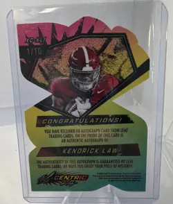 Kendrick Law Silver Prismatic /10 Auto RC 1st on print - Image 2