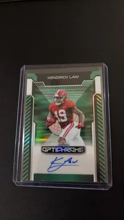 2025 Leaf Optichrome KENDRICK LAW Green Auto/ 6 Kentucky Wildcats - Image 1