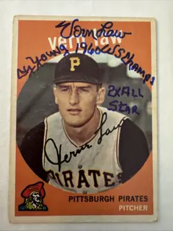 1959 Topps #12 Vernon Law Autographed Signed Card Pittsburgh Pirates - Image 1