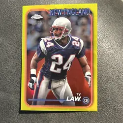 2024 Topps Chrome Yellow Refractor Ty Law /75- OPEN TO OFFERS - Image 1