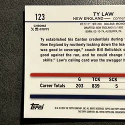 2024 Topps Chrome Yellow Refractor Ty Law /75- OPEN TO OFFERS - Image 5