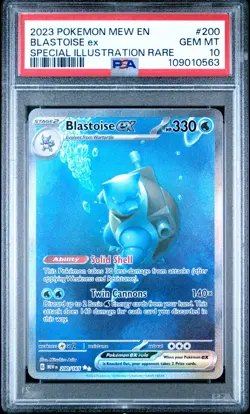 Blastoise ex 200/165 (PSA 10) 151 Special Illustration Rare - Pokemon TCG - Image 1