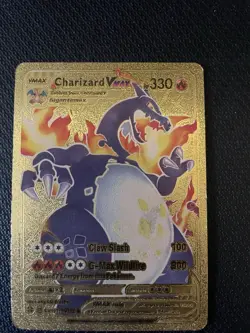 Pokemon TCG Charizard VMAX Gold Fan Art Card Misprint Holo Bleed Sv107/Sv122 - Image 4