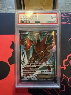 2016 POKEMON XY BREAKPOINT #119/122 FA/SCIZOR EX BREAKPOINT PSA 9 MINT - Image 1