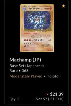 1996 Machamp Holo Rare Japanese Base Set Vintage Pokemon Card MP - Image 4