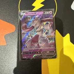 Pokemon Black Star Promo TCG SWSH223 Mewtwo V Pokemon card NM best - Image 1