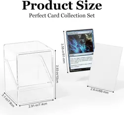 Card Deck Case, Clear Deck Box with 100 Pack Card Sleeves and Divider, Standard - Image 3