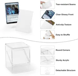 Card Deck Case, Clear Deck Box with 100 Pack Card Sleeves and Divider, Standard - Image 5